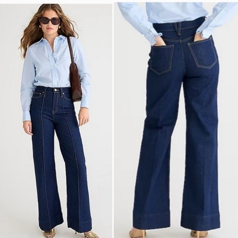 J. Crew Indigo Wide Leg Jeans